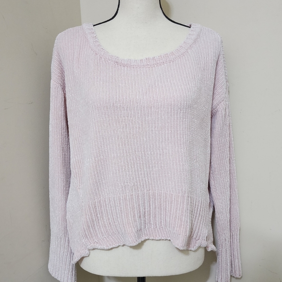 MM by My Michelle Oversized Soft Chenille Pullover Sweater Large Pink - Picture 3 of 11